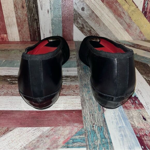 Pas De Rouge Peep Toe Suede Wedge Heel Shoes Black Made in Italy EUC SZE 8.5-9 - Picture 8 of 12